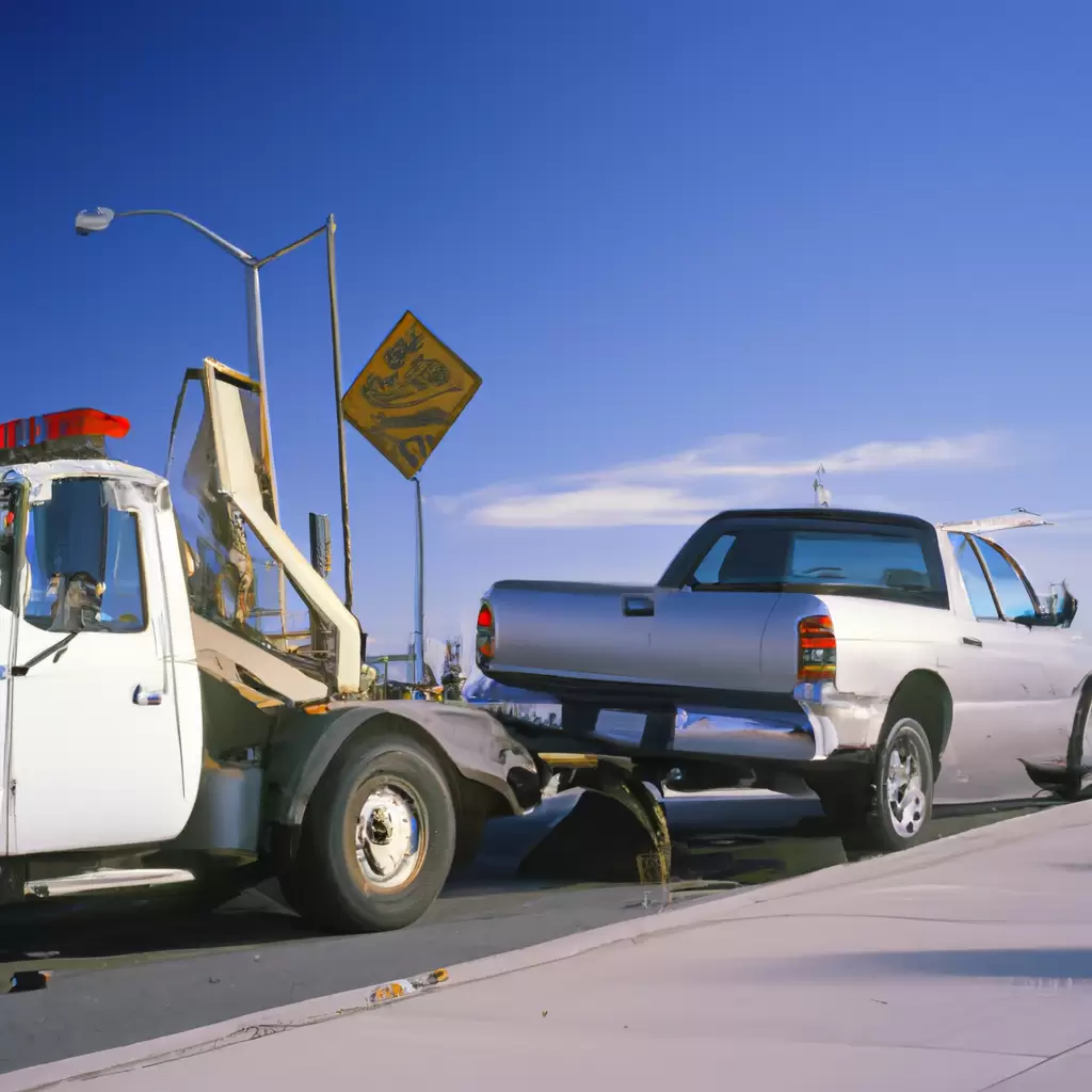Tow truck assisting stranded vehicle in Los Angeles.